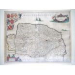 Jan Jansson: 'Norfolk', engraved hand coloured map, circa 1646,