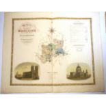 Greenwood: 'Map of The County of Middlesex', engraved hand coloured map, 1829,