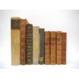 A small collection of leather bindings and other assorted volumes including 'Companions of My