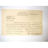 Osbert Sitwell typed letter signed on Renishaw Hall, Renishaw, Near Sheffield headed paper,
