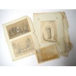 A packet of Norfolk interest drawings etc including Kirstead Church 19th Century sepia photograph;