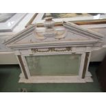 A cast iron framed overmantel,