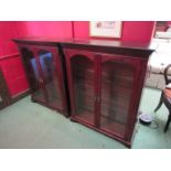 A pair of modern glazed display cabinets,