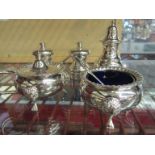 A quantity of silver pate sauce boats, mustard,