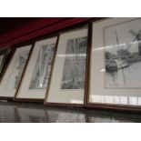 Four framed and glazed Chris Hutchins prints - Blickling Hall, Coltishall,