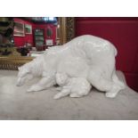 A Nao figural group of a polar bear and cub