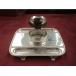 A silver desk tidy and inkwell by Carrington and Co,