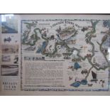 A framed and glazed Wroxham and Broads Tours map,