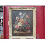 JAMES NORTH (XX) A framed oil on canvas, still life of flowers, signed lower right,