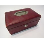 A Victorian leather jewellery box