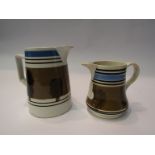 Two Victorian Mocha ware jugs