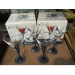 Ten Florian Bleu cocktail glasses