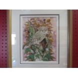 A.J. WATTS (XX) A framed and glazed watercolour of a little owl, signed lower left 22.5cm x 17.