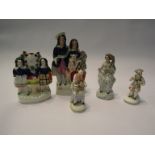 Five Victorian Staffordshire figures