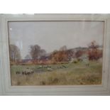 WALTER BOTHAMS (1850-1914) A framed and glazed watercolour scene of Northamptonshire landscape,