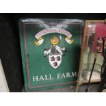 A 20th Century enamelled metal sign "Redgrave Estate, Hall Farm", with crest designs,