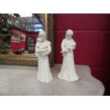 A pair of Royal Worcester cream glaze figures "Once Upon a Time" and "Sweet Dreams"