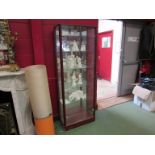 A modern glazed display cabinet with shelves,