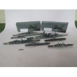 Ten waterline model warships including Alas Editions