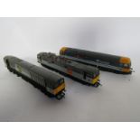 Three Hornby 00 gauge diesel-electric locomotives