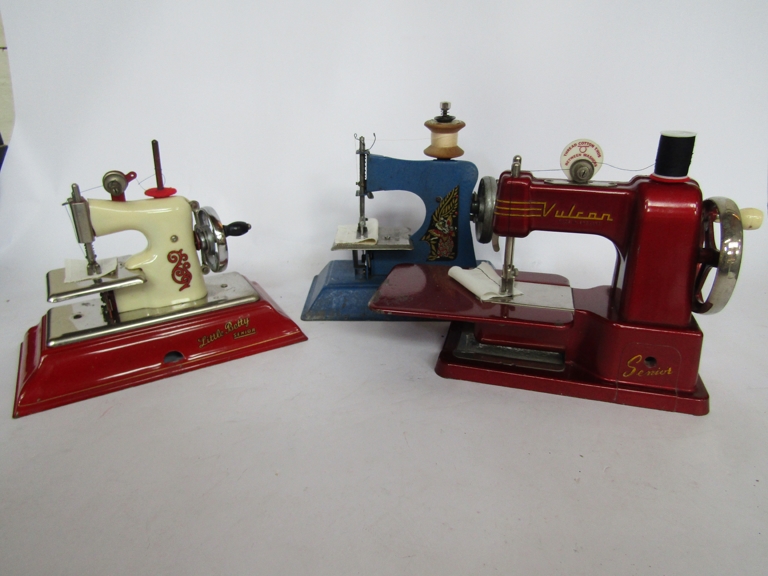 Two Little Betty child's sewing machines and a Vulcan example (3)