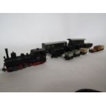 A Liliput N gauge 0-6-2 locomotive with twelve items of rolling stock including Liliput and Roco