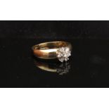 A 14ct gold diamond ring.