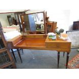 A 19th Century mahogany square piano decorated with chevron banding and painted decoration,