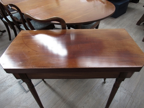 A Regency mahogany card table with canted corners, 74cm tall, 89. - Image 2 of 3