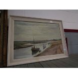 ROBERT LUCKHURST: An oil on board of Chatham, Kent, boating scene,