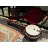 AnAmbassador Supremus banjo "The Whirle" made by Windsor Birmingham in hard case