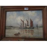 REG ARNOLD (XX) A framed oil on board "South Benfleet Ferry",