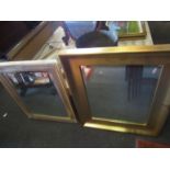 Two modern gilt framed bevel edged mirrors