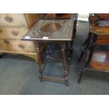 An Arts & Crafts oak square occasional table,