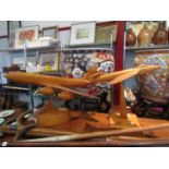 Two teak model planes