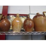Four assorted stoneware flagons includng Halesworth example