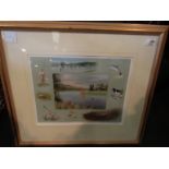 A Richard Robjent signed sporting print,