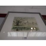 CHARLES TAZEWELL (XX) A framed and glazed watercolour - 'Towards Bungay from Ditchingham'.