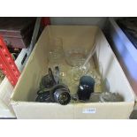A box of mixed glass ware,