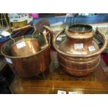 A large copper kettle,
