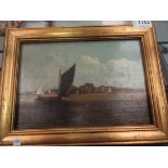 A late 19th Century oil on canvas scene of Oulton Broad, monogrammed and dated '99 bottom right.