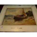 A late 19th Century oil on canvas Welsh River Barge.