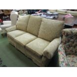 A pair of Multiyork three seater sofas with spare covers,