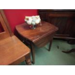 A drop leaf occasional table with single drawer,