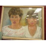 KOOL RHODOI: Artist portrait in chalk and pastel of young boy and girl,