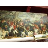 H.GEORGE: 1863 oil on canvas depicting the battle of Trafalgar and two rolled canvases