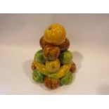 A Majolica style pyramid of fruits