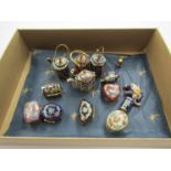 Fourteen miniature pieces of cloisonné including elephant,