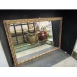 A gilt framed rectangular wall hanging mirror, 70cm x 96cm total approx.