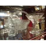 A crystal glass basket,